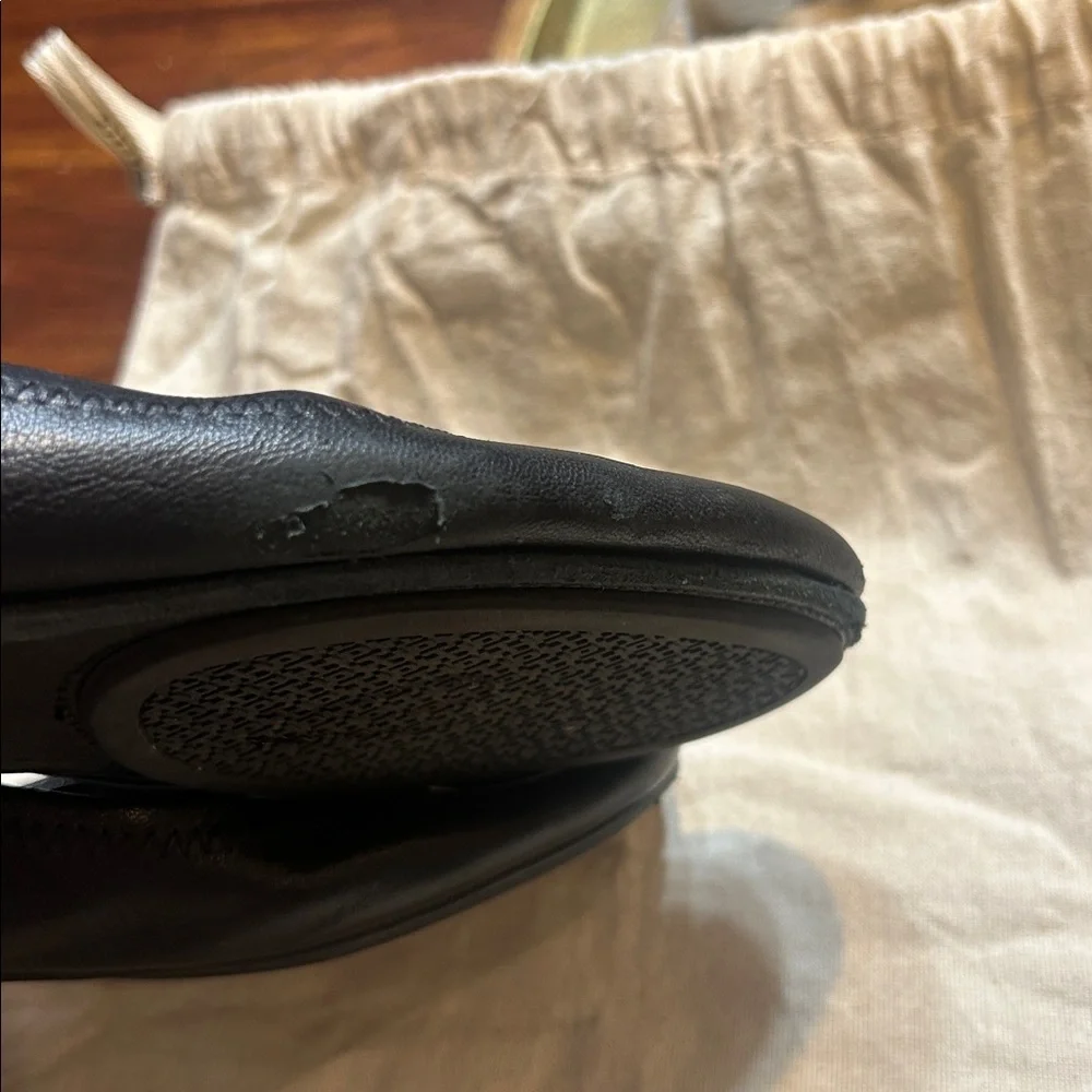 Tory Burch Women's Minnie Travel Ballet Flats w/ Black Logo size 8.5